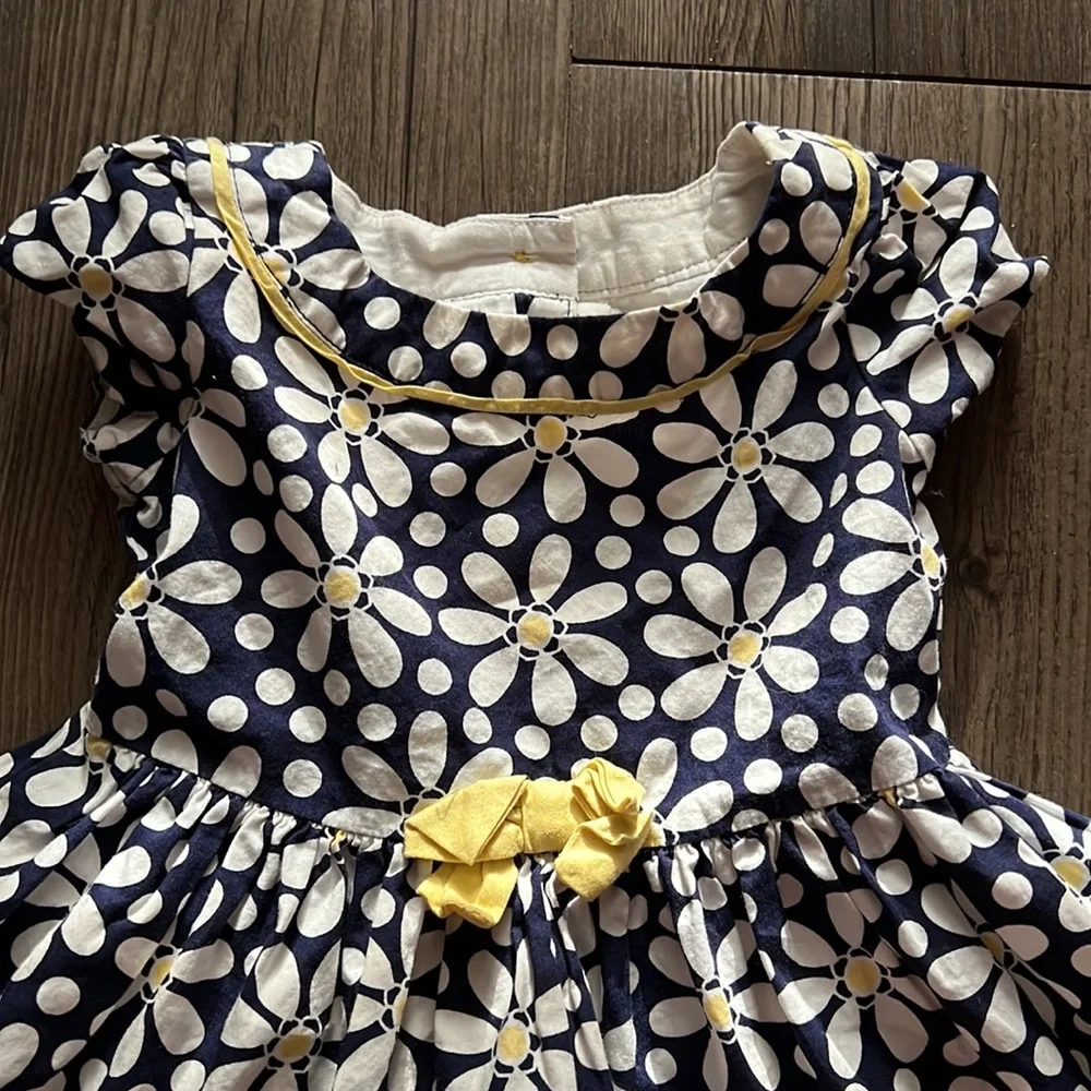 Gymboree 6-12 Months Blue & Yellow Floral Dress EUC